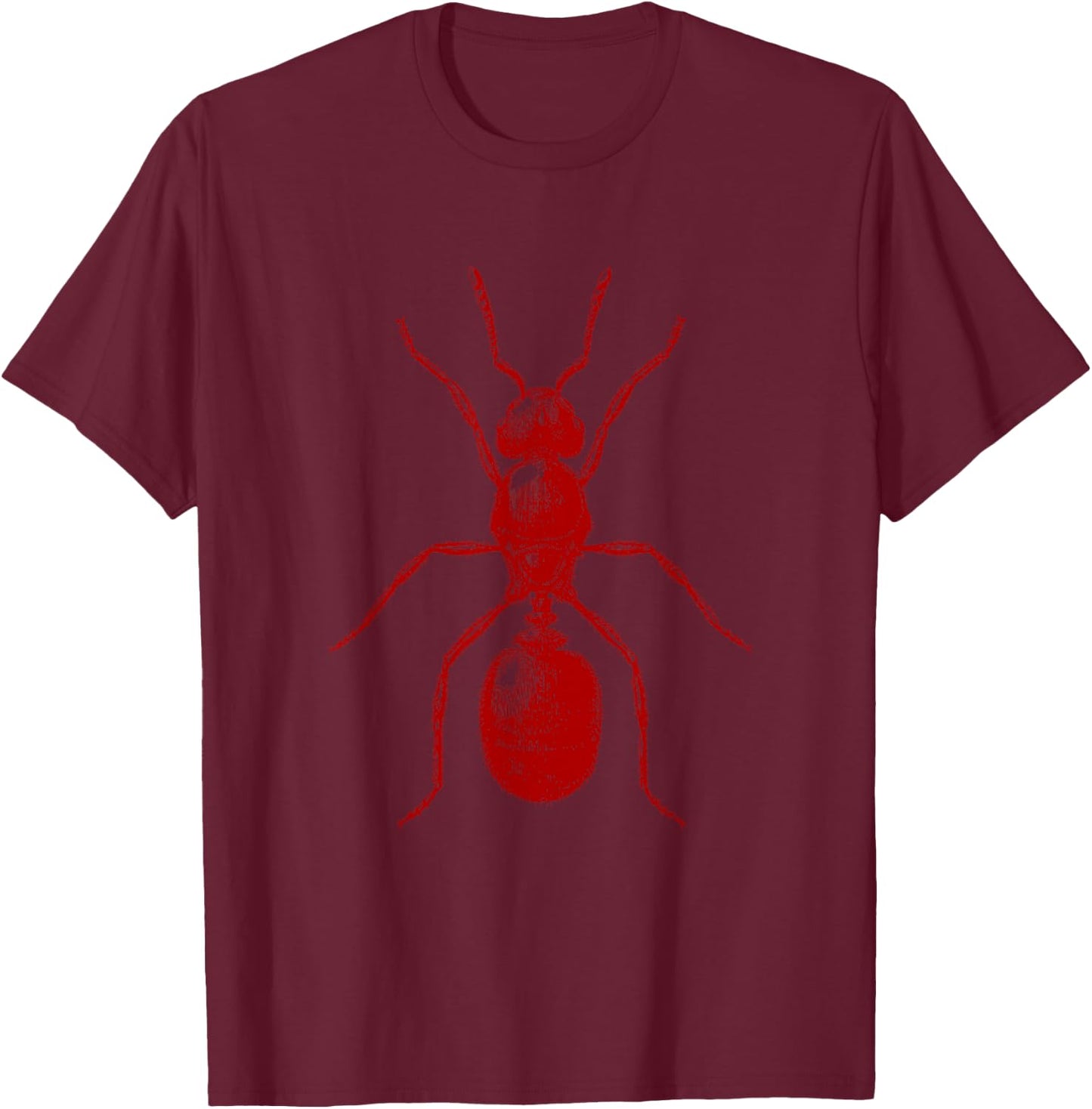 Ant in Red Retro Vintage drawing - Fire Ant T-Shirt - T-Shirt | Maroon