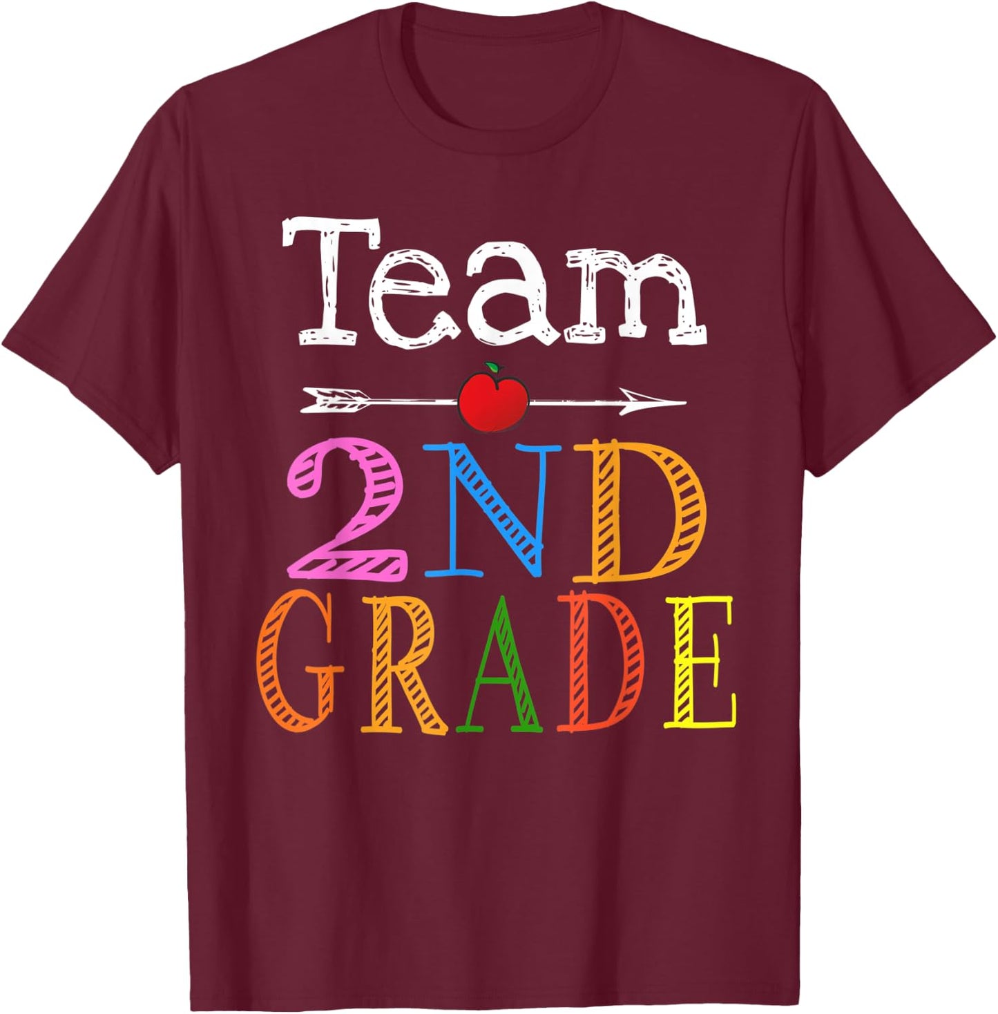 Team 2nd Second Grade Teacher Student Back To School Funny Women Kids T-Shirt - T-Shirt | Maroon
