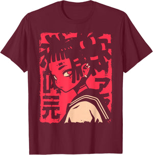 Harajuku Cyberpunk Black Girl Anime Manga Waifu Japanese T-Shirt - T-Shirt | Maroon