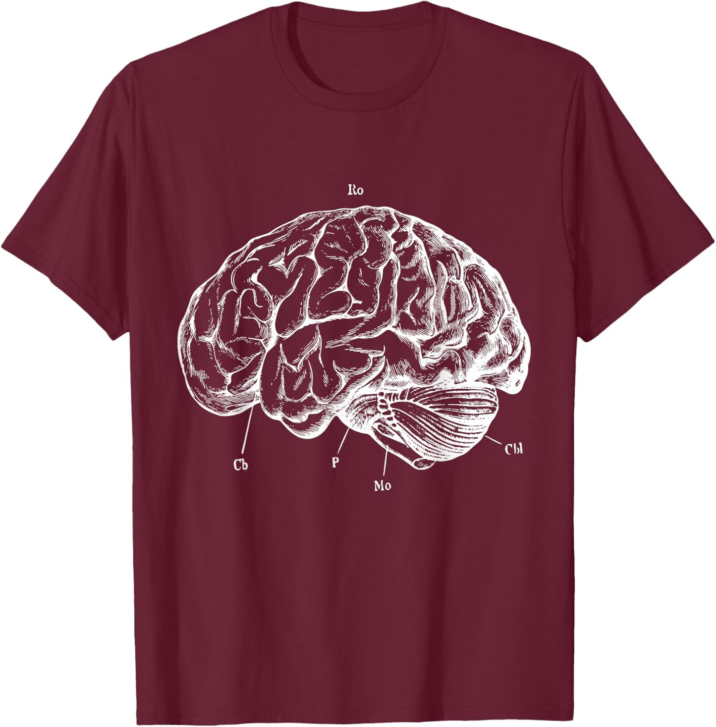 Human Brain Shirt Vintage Anatomy Skull X-Ray T-Shirt - T-Shirt | Maroon