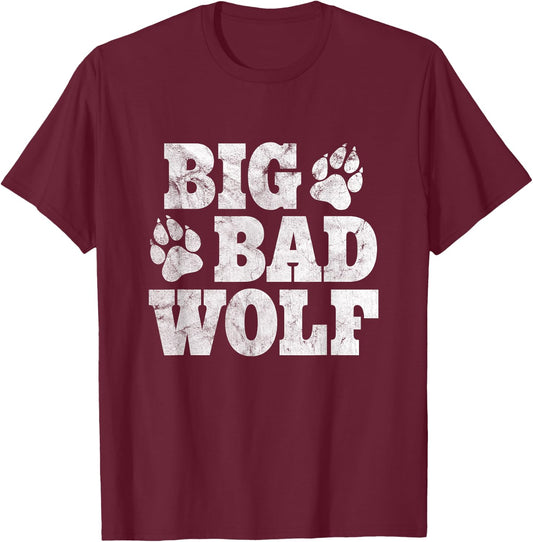 Big Bad Wolf Shirt Halloween Costume Outfit Girls Boys Gift T-Shirt - T-Shirt | Maroon