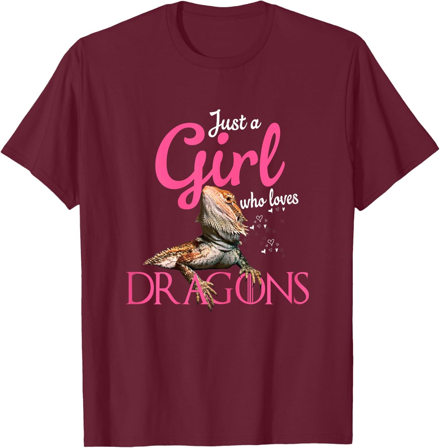 Bearded Dragon shirt - Just a girl who loves bearded dragon T-Shirt - T-Shirt | Maroon
