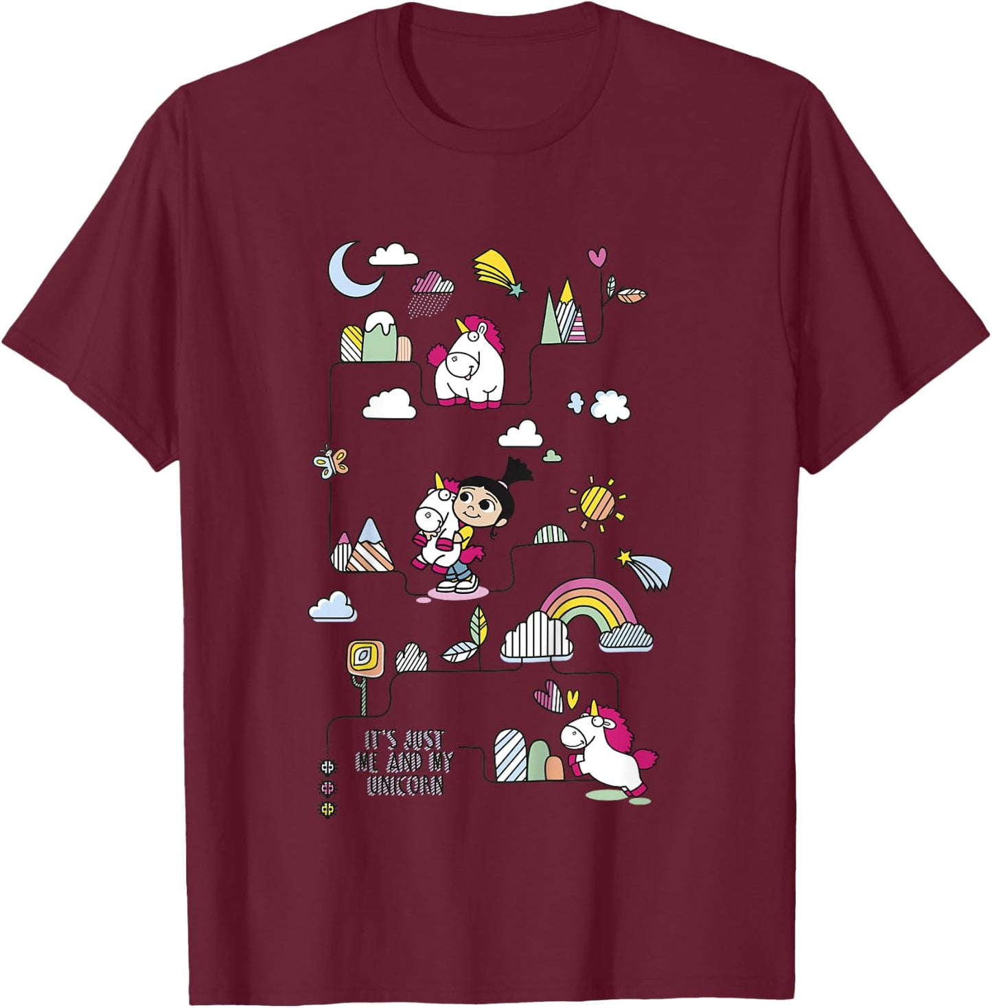 Despicable Me Minions Me And My Unicorn Graphic T-Shirt - T-Shirt | Maroon