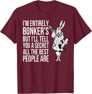 WHITE RABBIT Alice in Wonderland-Men Women Kids T Shirt T-Shirt - T-Shirt | Maroon