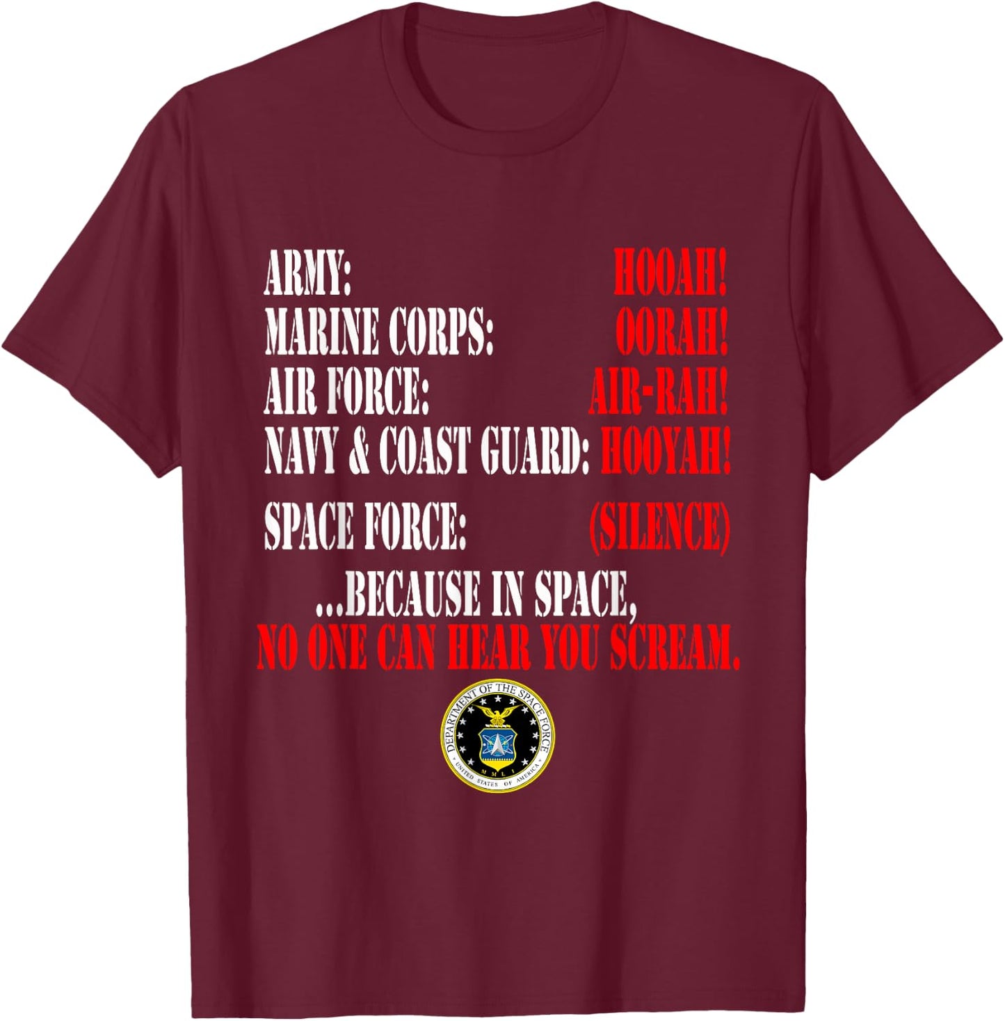 Space Force U.S. funny military T-Shirt - T-Shirt | Maroon