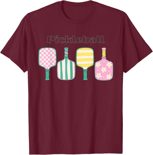 Coquette Pickleball Club Funny Pickleball Player Women Girls T-Shirt - T-Shirt | Maroon