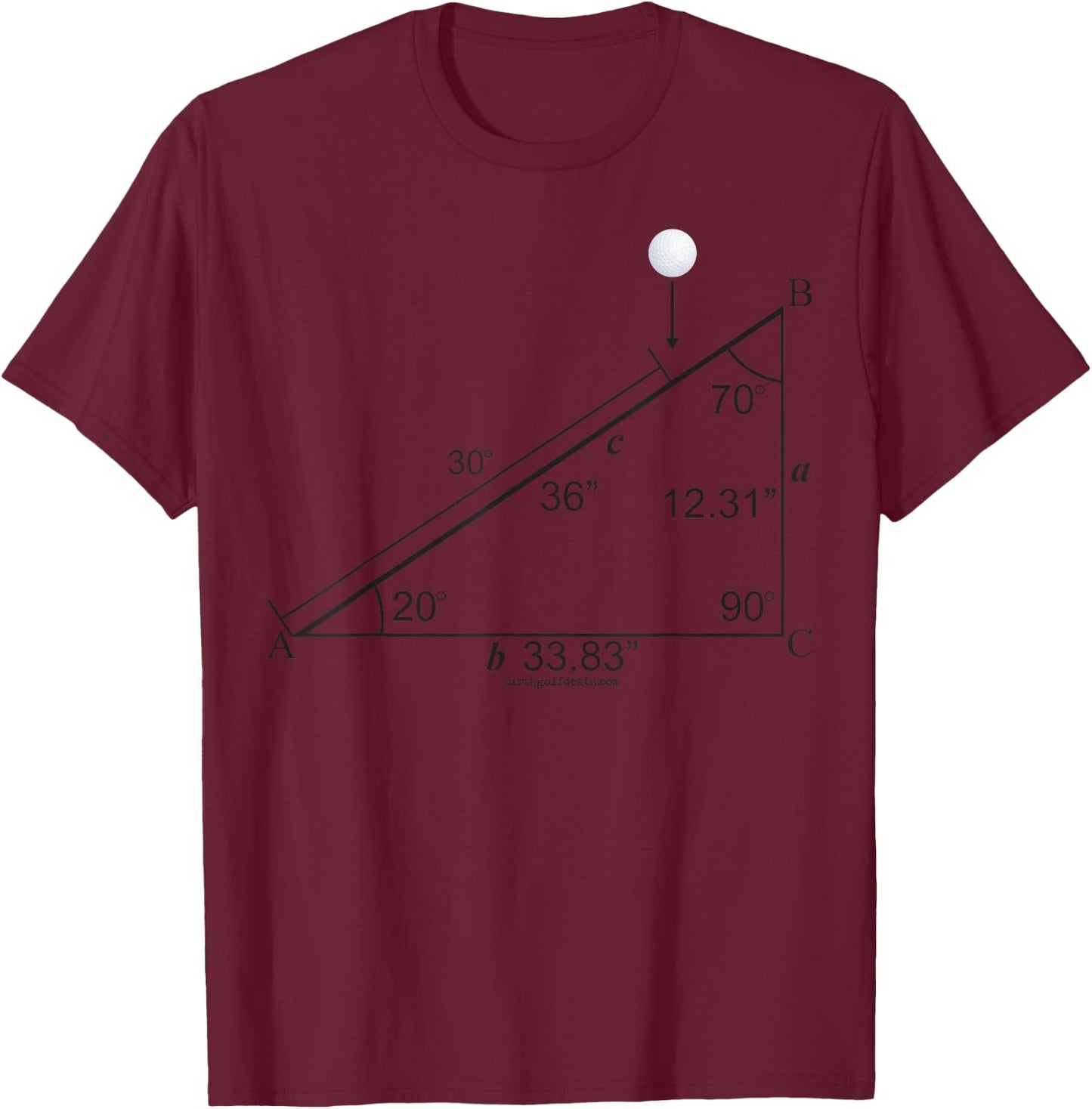 birth.golf.death. Stimpmeter - Golf Course Superintendent T-Shirt - T-Shirt | Maroon