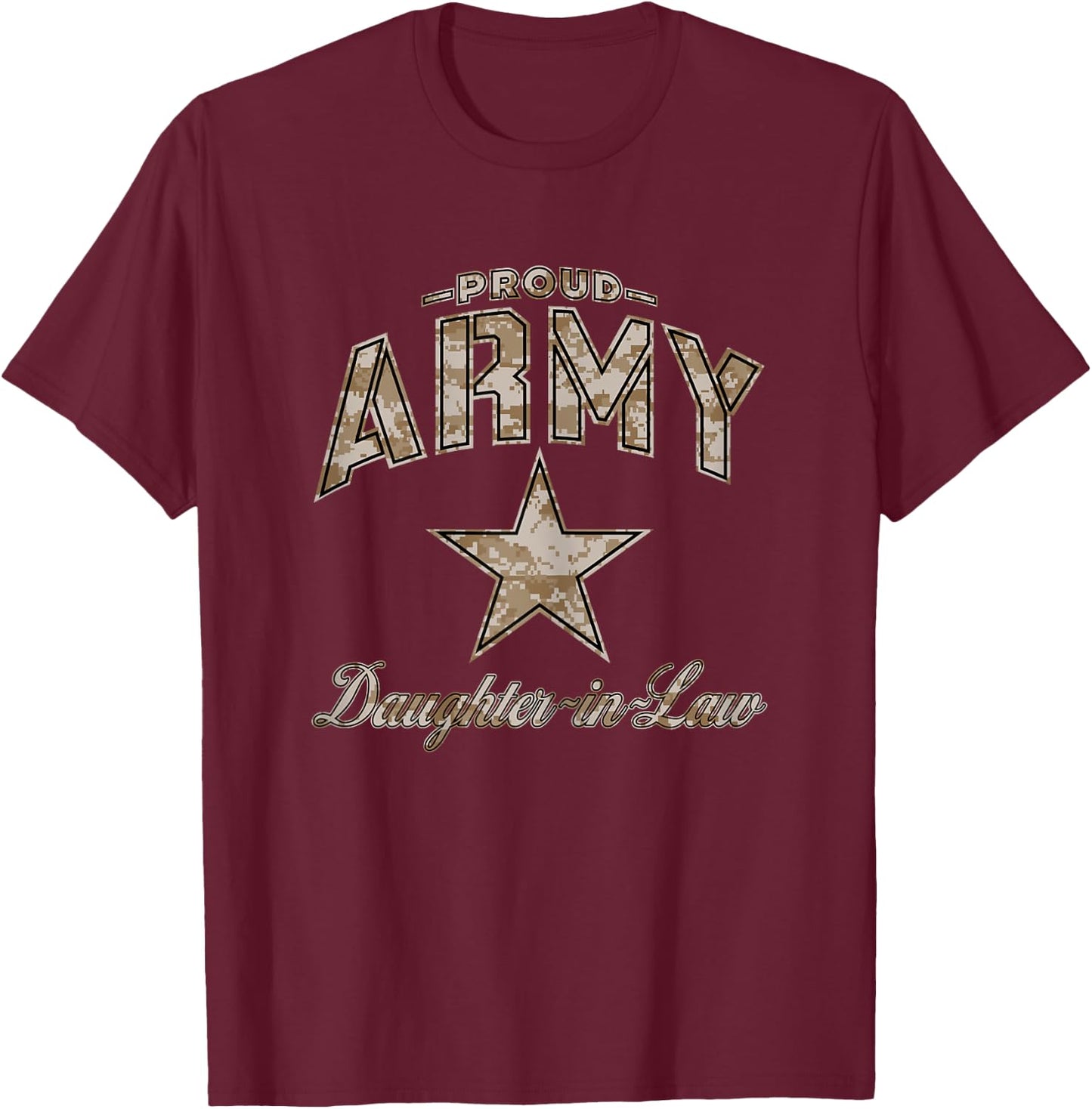 Army Daughter-in-Law Shirts (Camo) T-Shirt - T-Shirt | Maroon