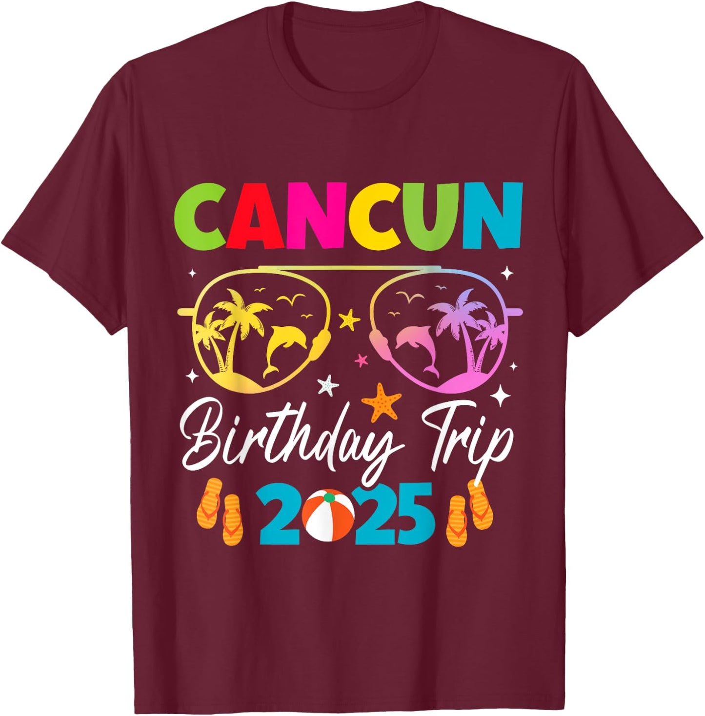 Mexico Cancun Vacation Group 2025 T-Shirt - T-Shirt | Maroon