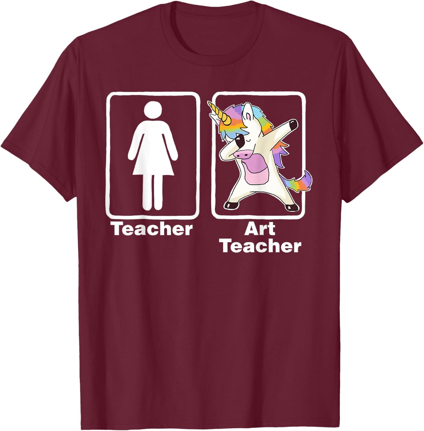 Funny Unicorn Art Teacher Art Teacher Gifts Women Girls Kids T-Shirt - T-Shirt | Maroon