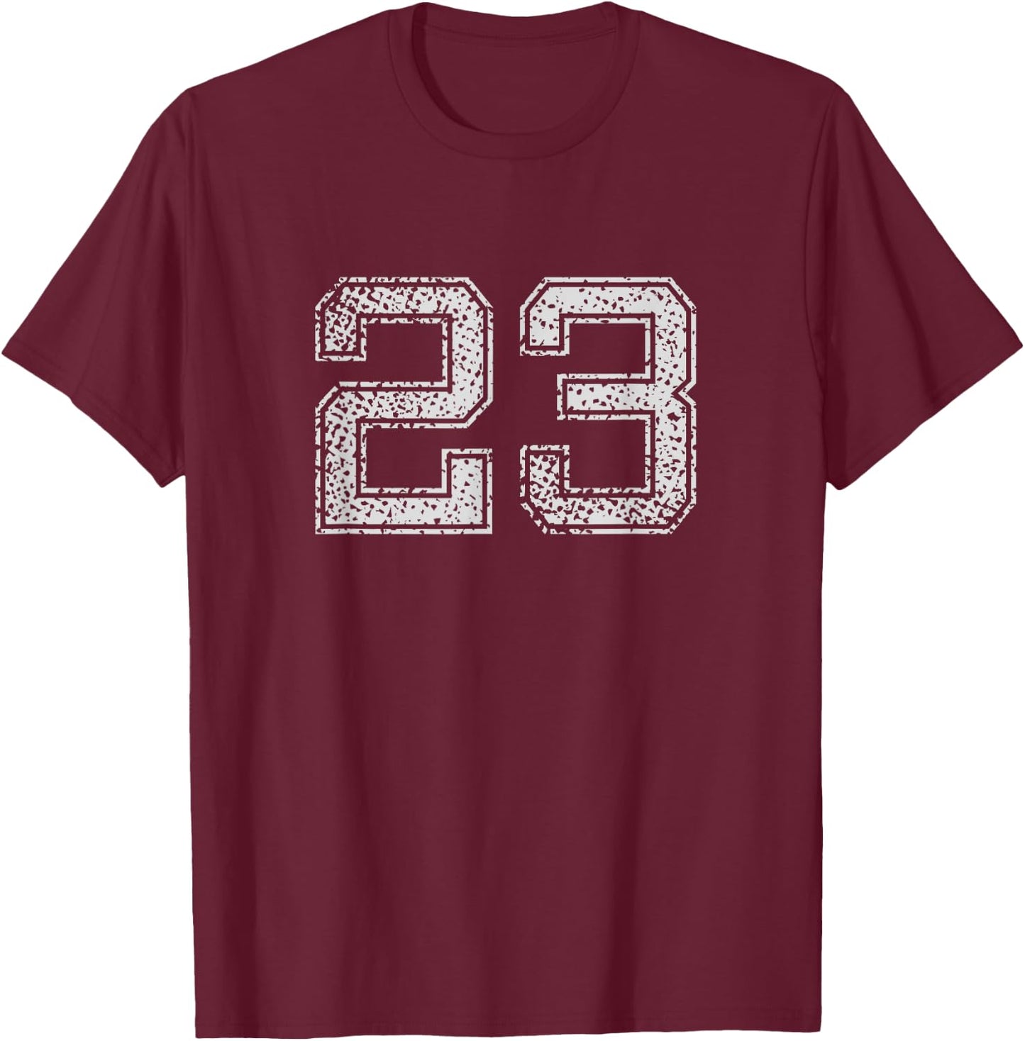 Number # 23 Numbered retro Style Birthday T-Shirt - T-Shirt | Maroon