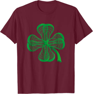 Lacrosse Sticks Shamrock clover irish lucky Lax gift T-Shirt - T-Shirt | Maroon