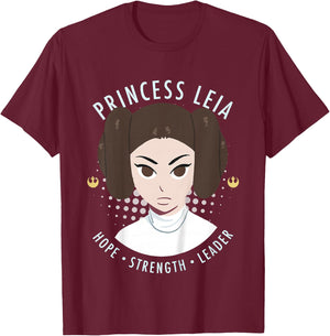 Kids Star Wars Galaxy Of Adventures Princess Leia G1 T-Shirt - T-Shirt | Maroon