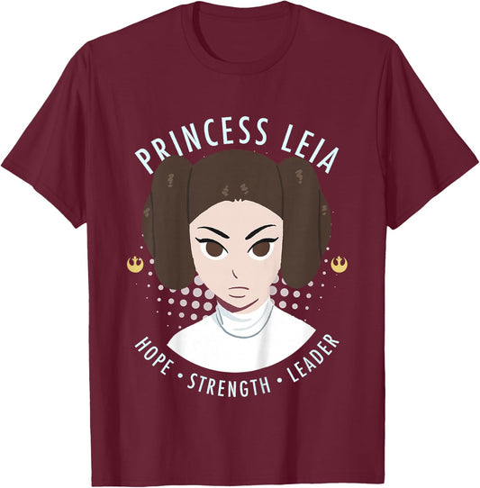 Kids Star Wars Galaxy Of Adventures Princess Leia G1 T-Shirt - T-Shirt | Maroon