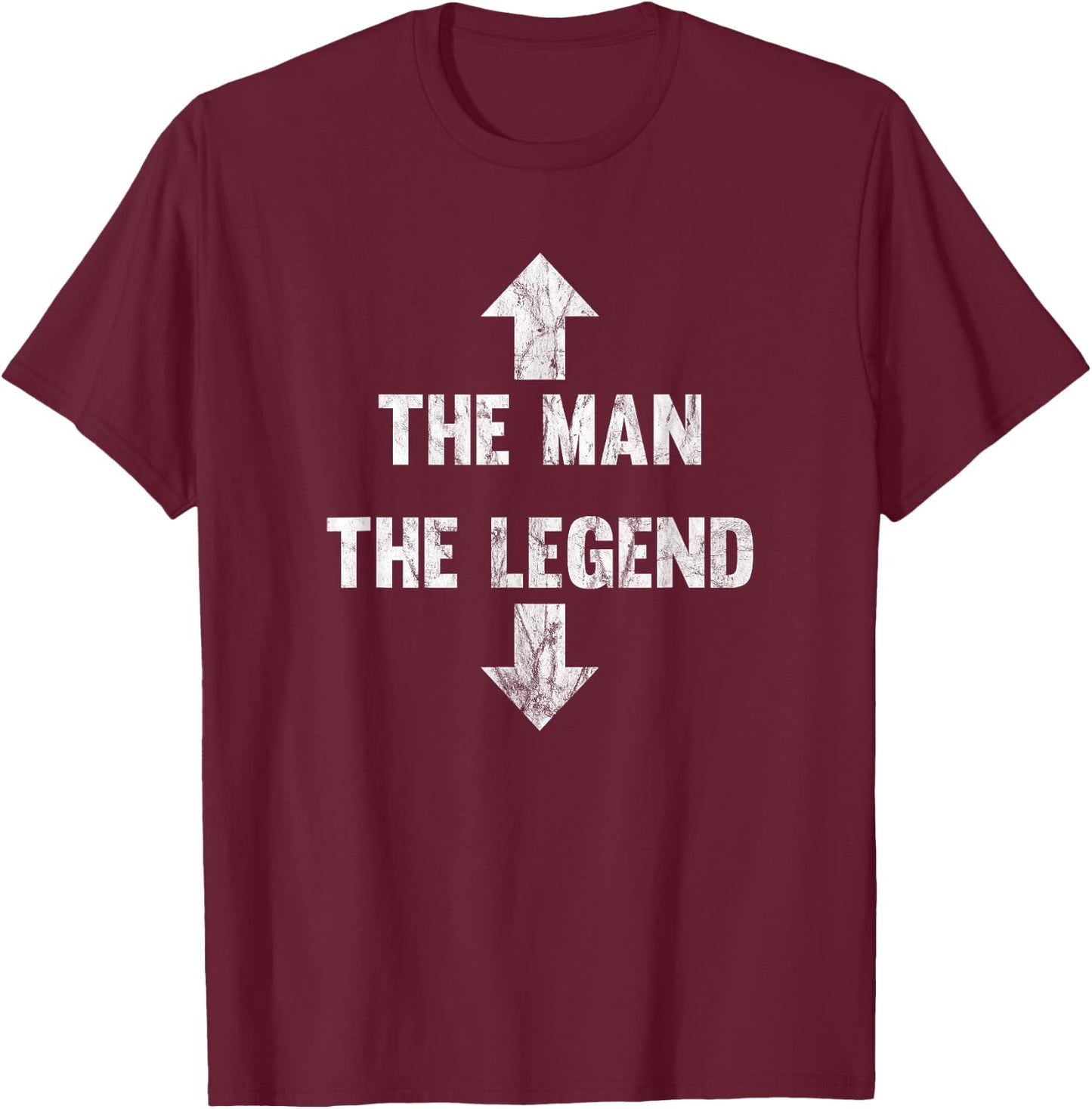 The Man The Legend Distressed T-Shirt - T-Shirt | Maroon