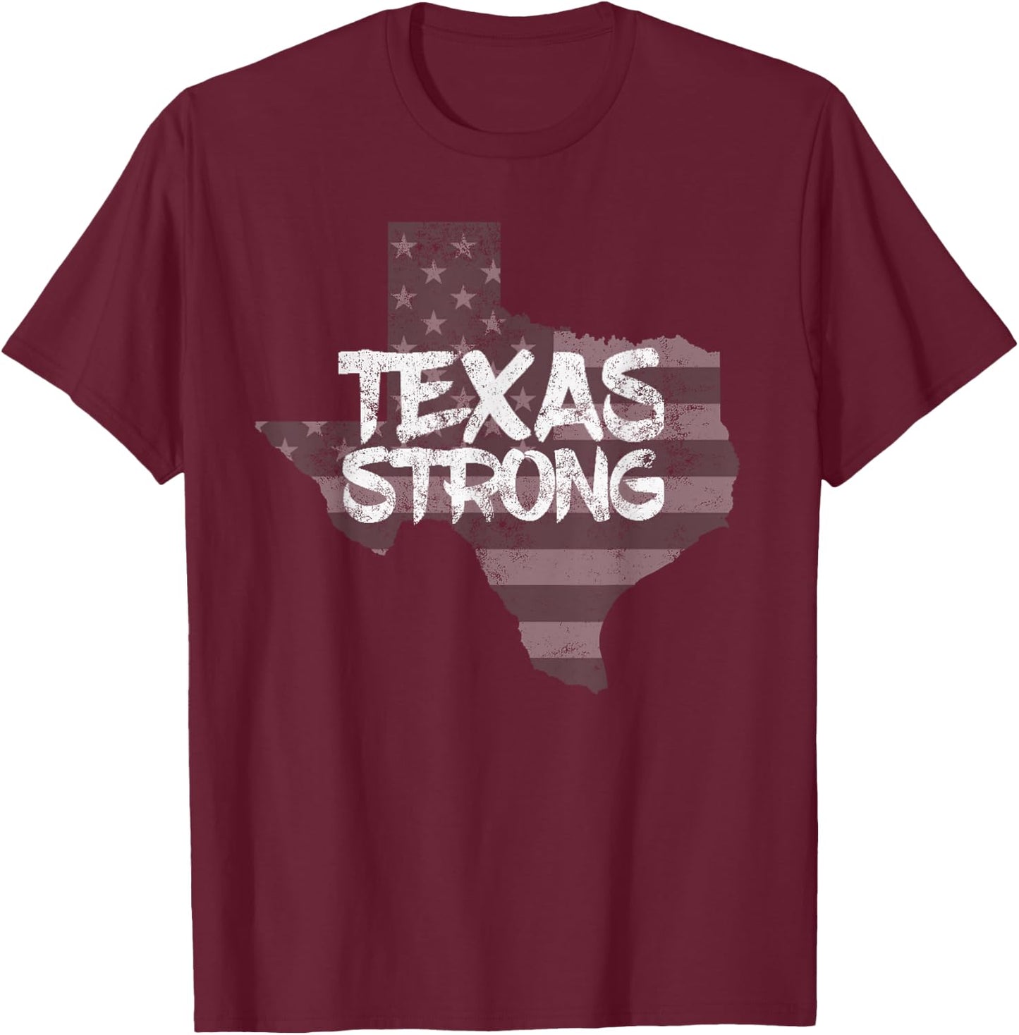 Texas Strong Shirt Letter Printed Home State Top T-Shirt - T-Shirt | Maroon