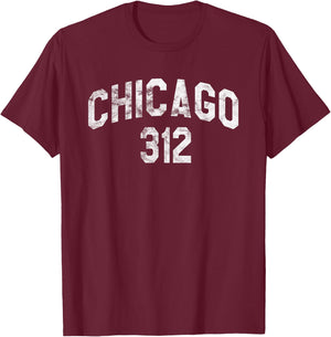 Chicago 312 T-Shirt - T-Shirt | Maroon