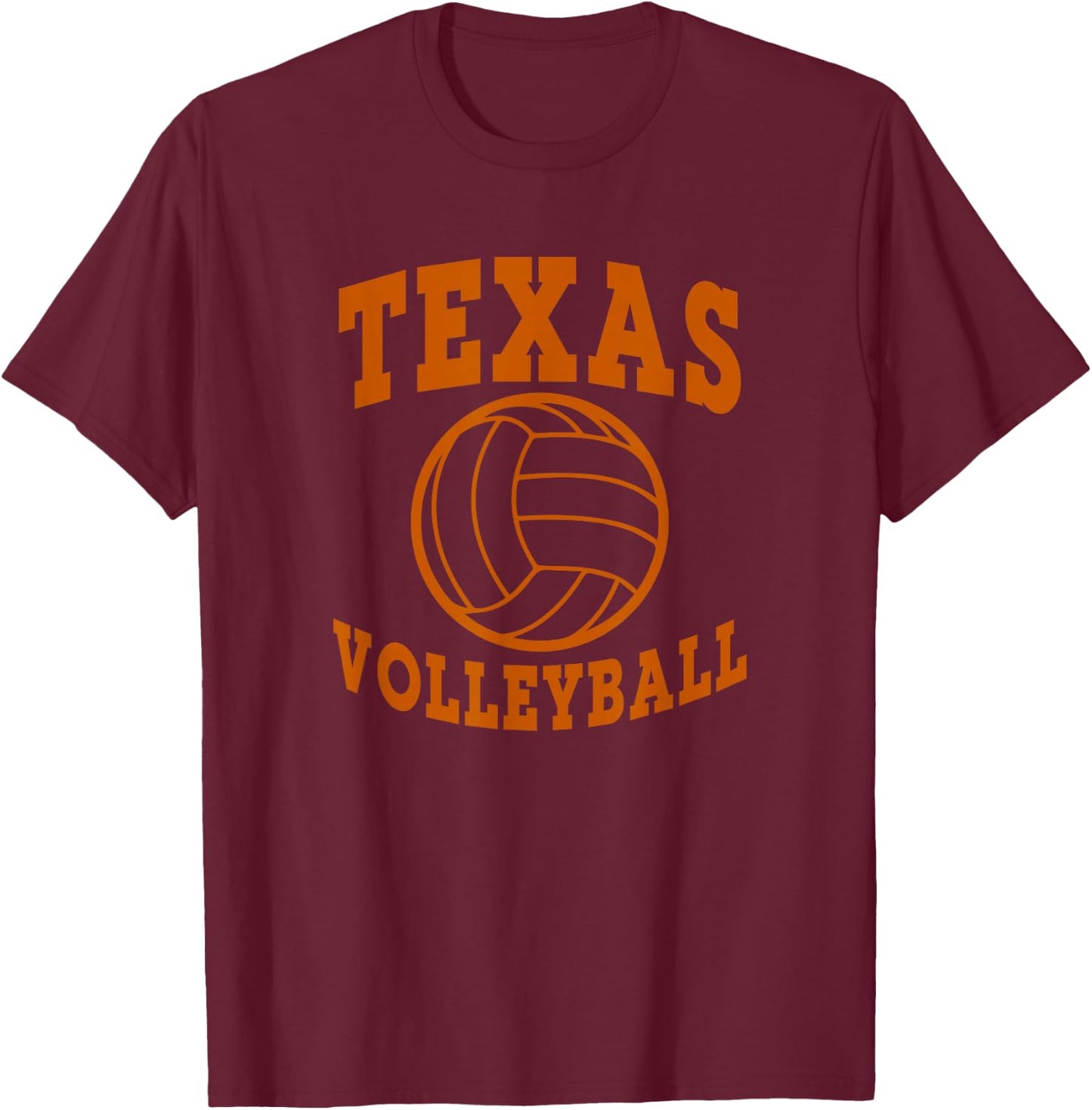 Texas Volleyball Block Style T-Shirt - T-Shirt | Maroon