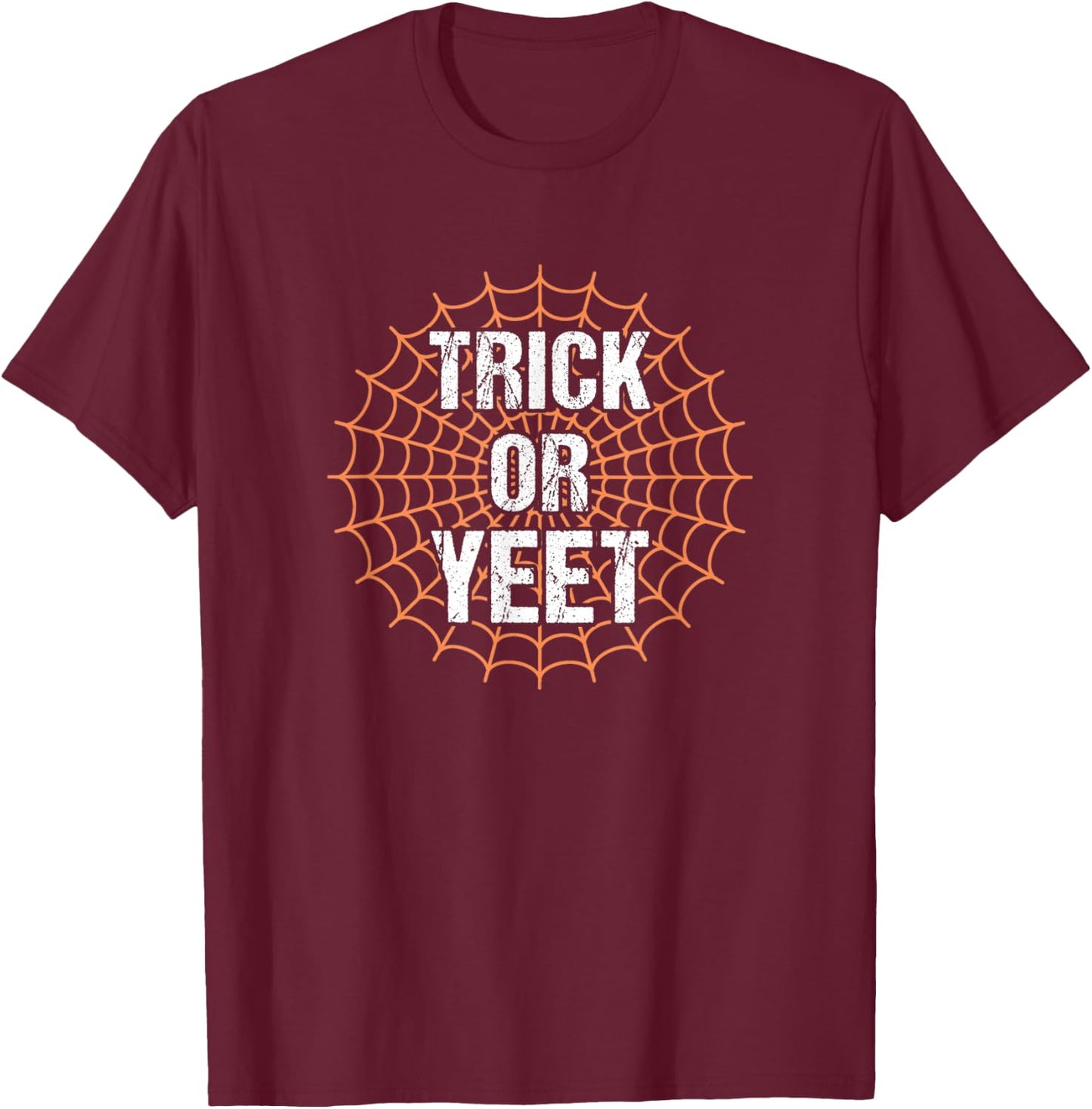 Trick or Yeet Funny Slang Meme Halloween Costume Teens Kids T-Shirt - T-Shirt | Maroon