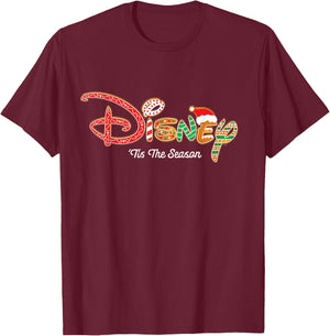Disney Holiday Christmas ’Tis the Season Gingerbread Logo T-Shirt - T-Shirt | Maroon