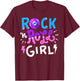 Rock N Roll Girl Music T-Shirt - T-Shirt | Maroon