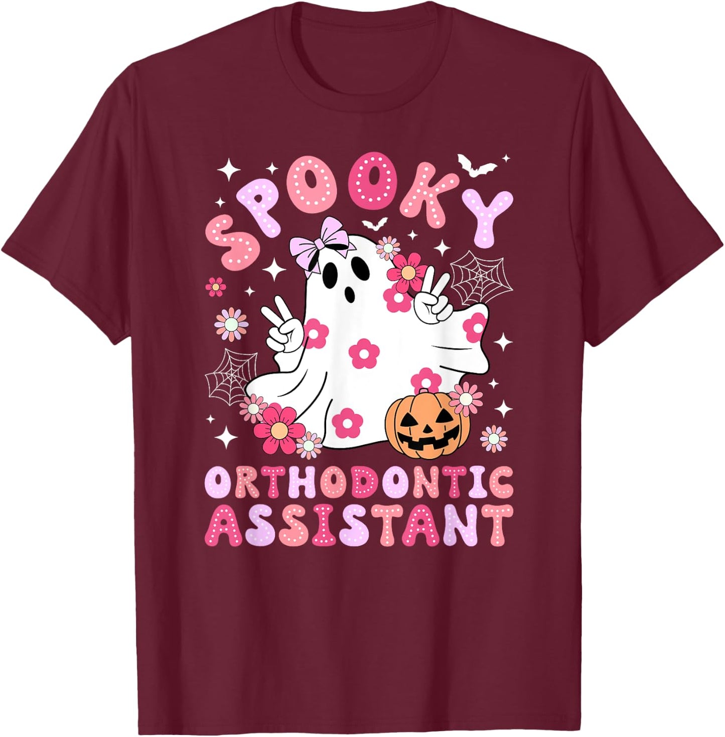 Spooky Orthodontic Assistant Halloween Orthodontic Assistant T-Shirt - T-Shirt | Maroon
