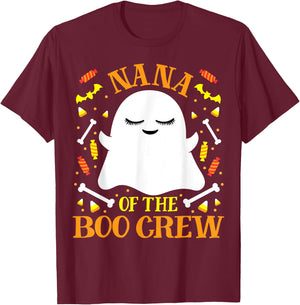 Nana Boo Crew Ghost Matching Family Set Grandma Halloween T-Shirt - T-Shirt | Maroon