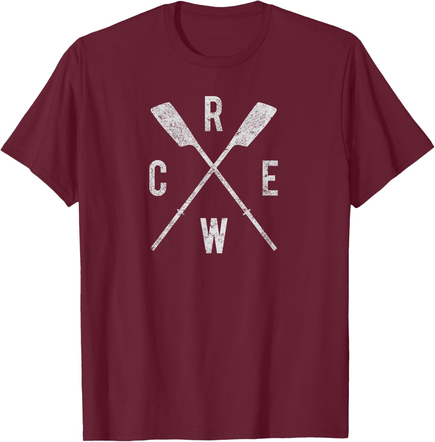 Rowing Crew Crossed Oars Rowers Team Crew Coach Scull T-Shirt - T-Shirt | Maroon