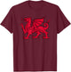 Welsh Red Dragon Flag of Wales T-Shirt - T-Shirt | Maroon