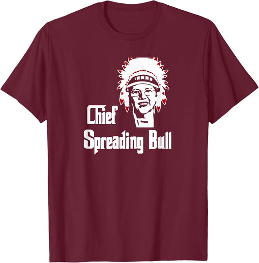 Elizabeth Warren Native American-Chief Spreading Bull T-Shirt - T-Shirt | Maroon