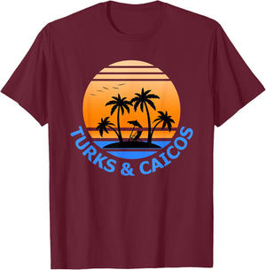 Turks & Caicos Shirt Turks and Caicos Holiday shirt Vacation T-Shirt - T-Shirt | Maroon