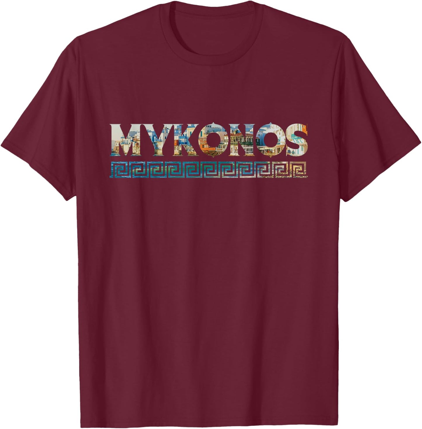 Mykonos Greek Greece Travel Vacation I Love Greece T-Shirt - T-Shirt | Maroon