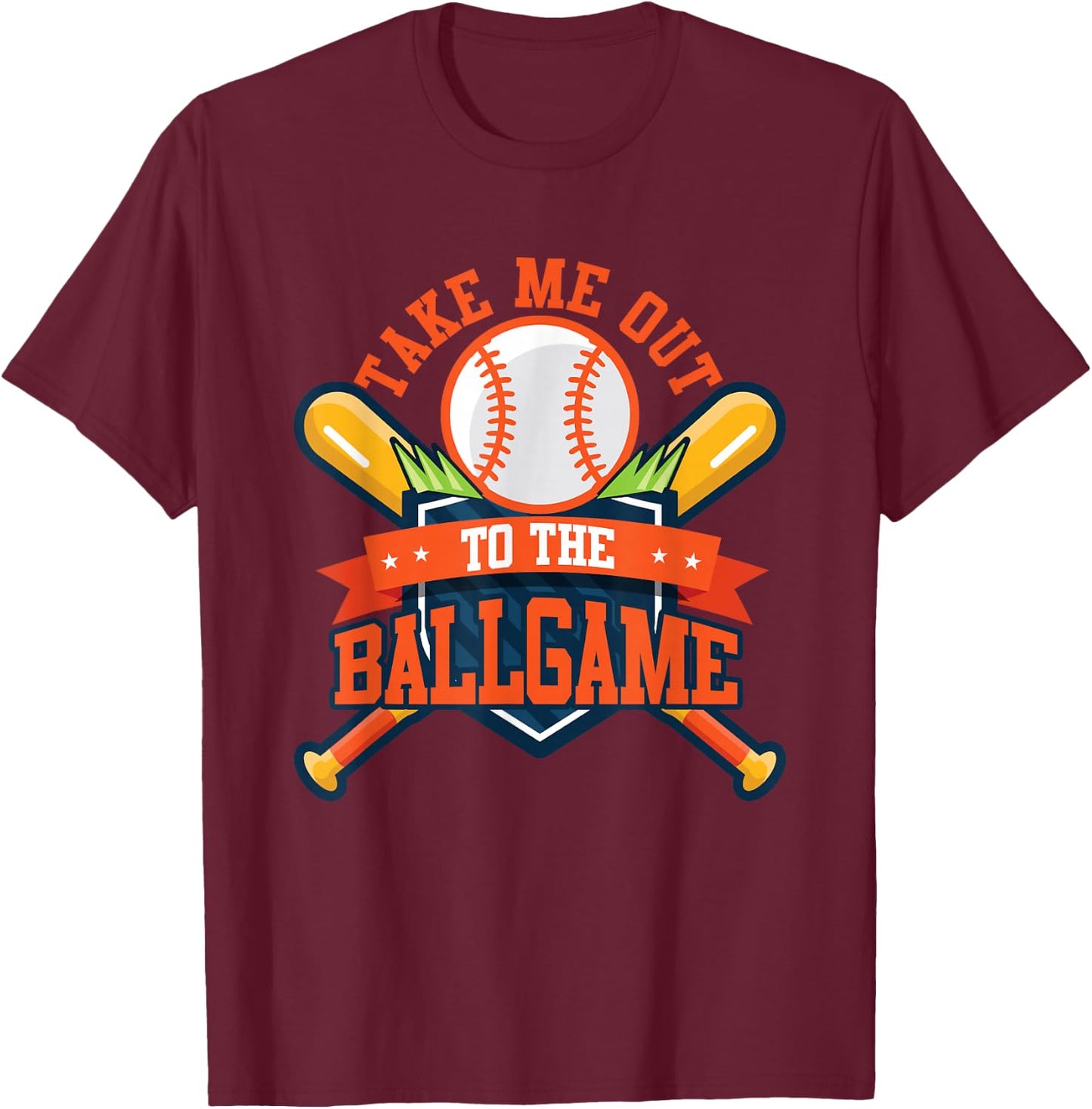 Take Me Out to the Ball Game Baseball Player Son Daughter T-Shirt - T-Shirt | Maroon