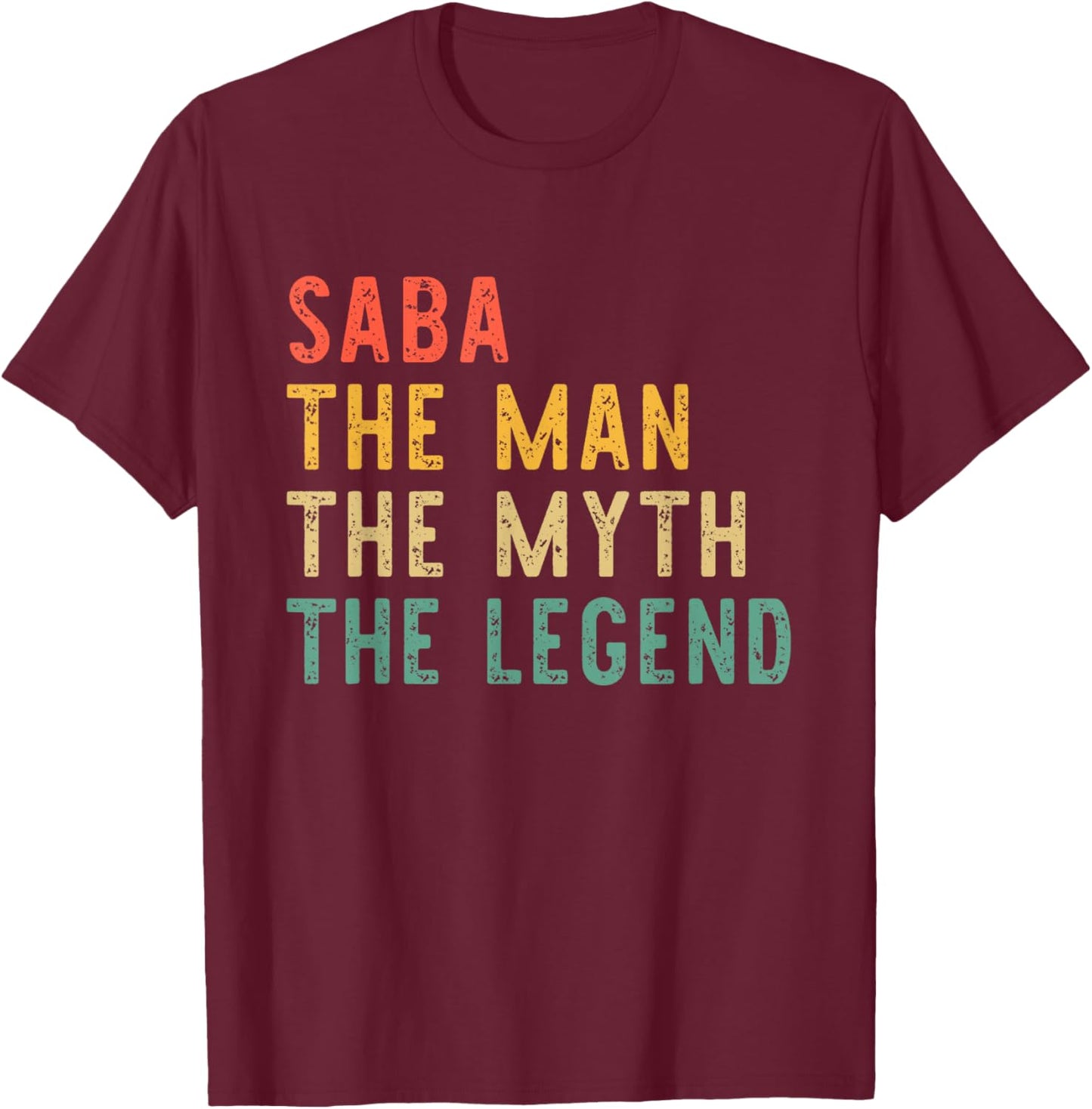 Saba The Man The Myth The Legend Retro Vintage T-Shirt - T-Shirt | Maroon