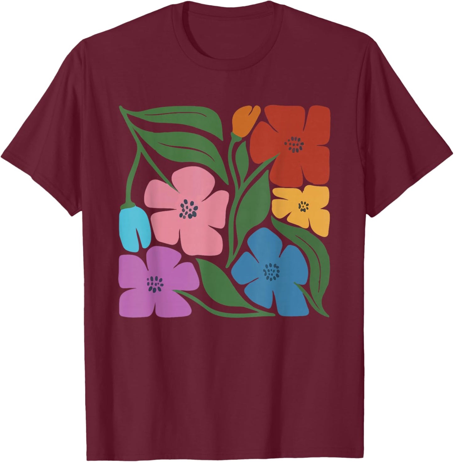 Subtle Pride Gay LGBT Month Floral Wildflower Queer Pride T-Shirt - T-Shirt | Maroon
