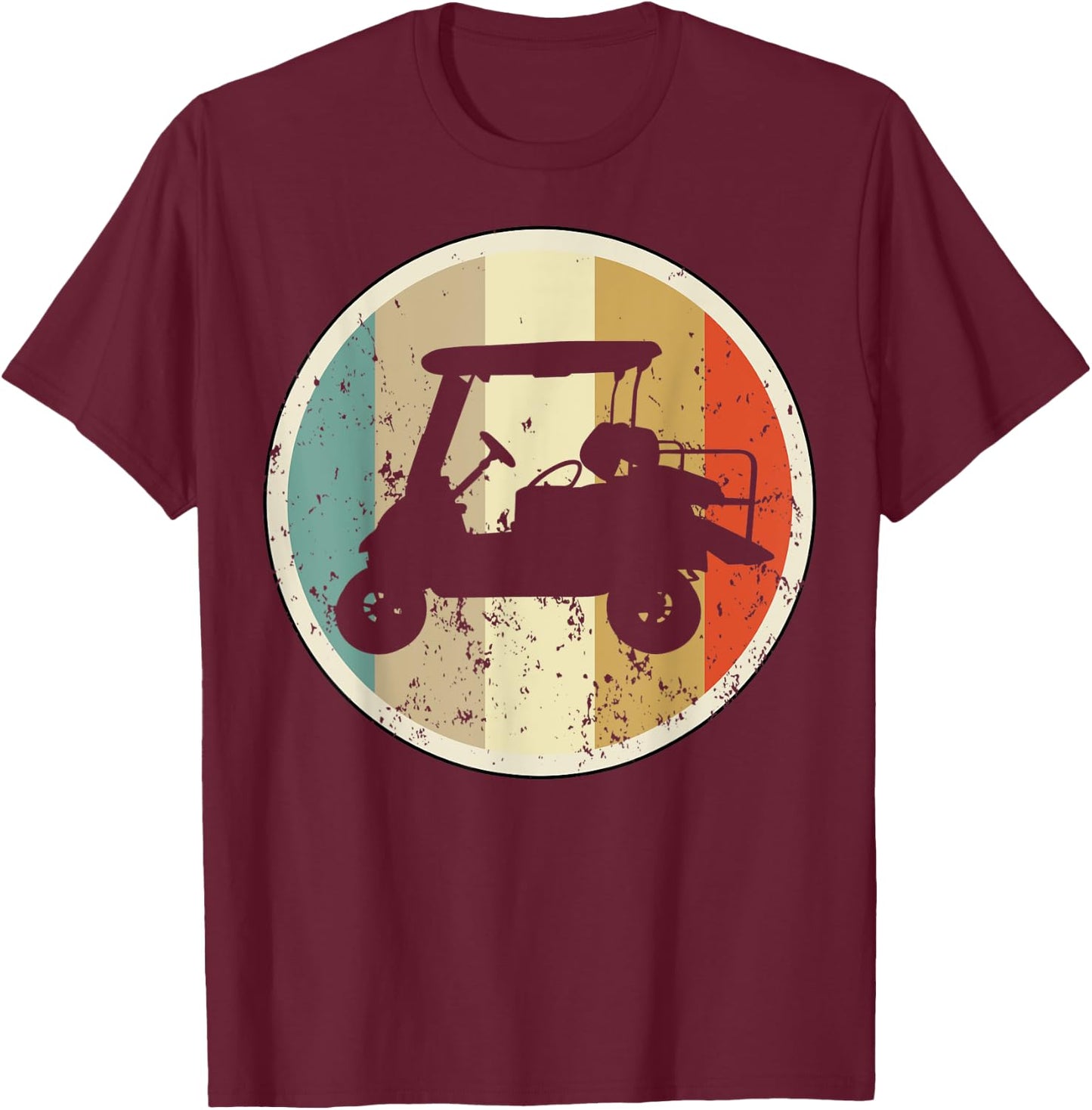 Golf Cart Car Player Golfer Golfing Sports T-Shirt - T-Shirt | Maroon