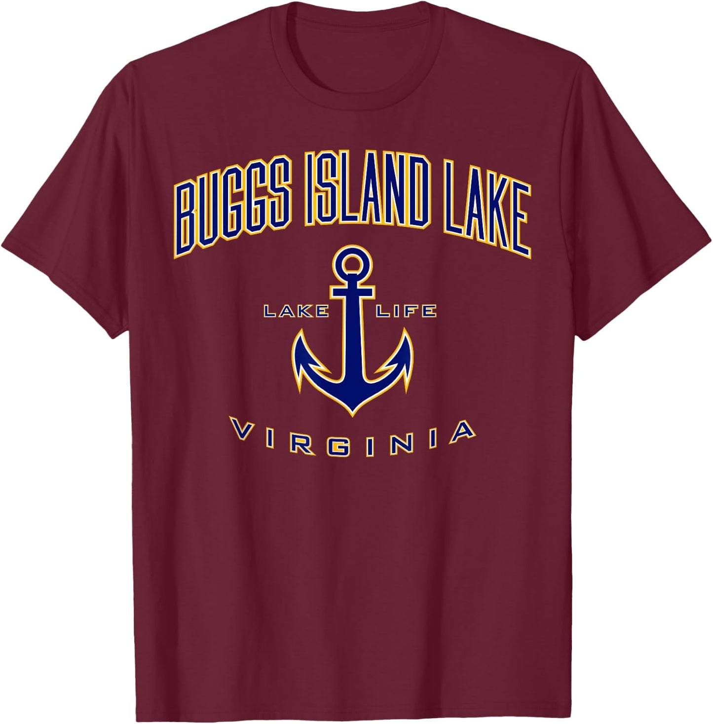 Buggs Island Lake VA Shirt , Men, Girls & Boys T-Shirt - T-Shirt | Maroon