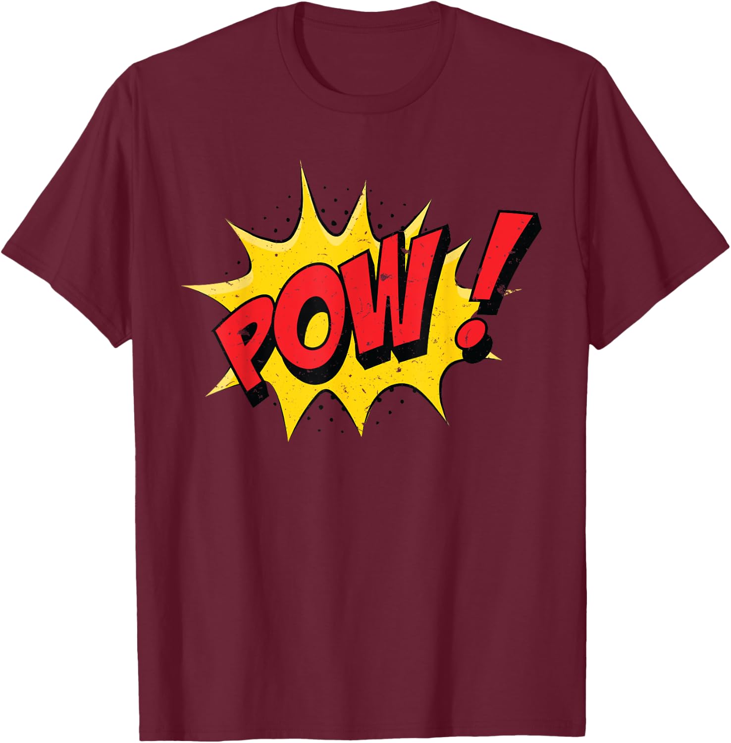 POW! Comic Book Cartoon Funny Pop Art T-Shirt - T-Shirt | Maroon