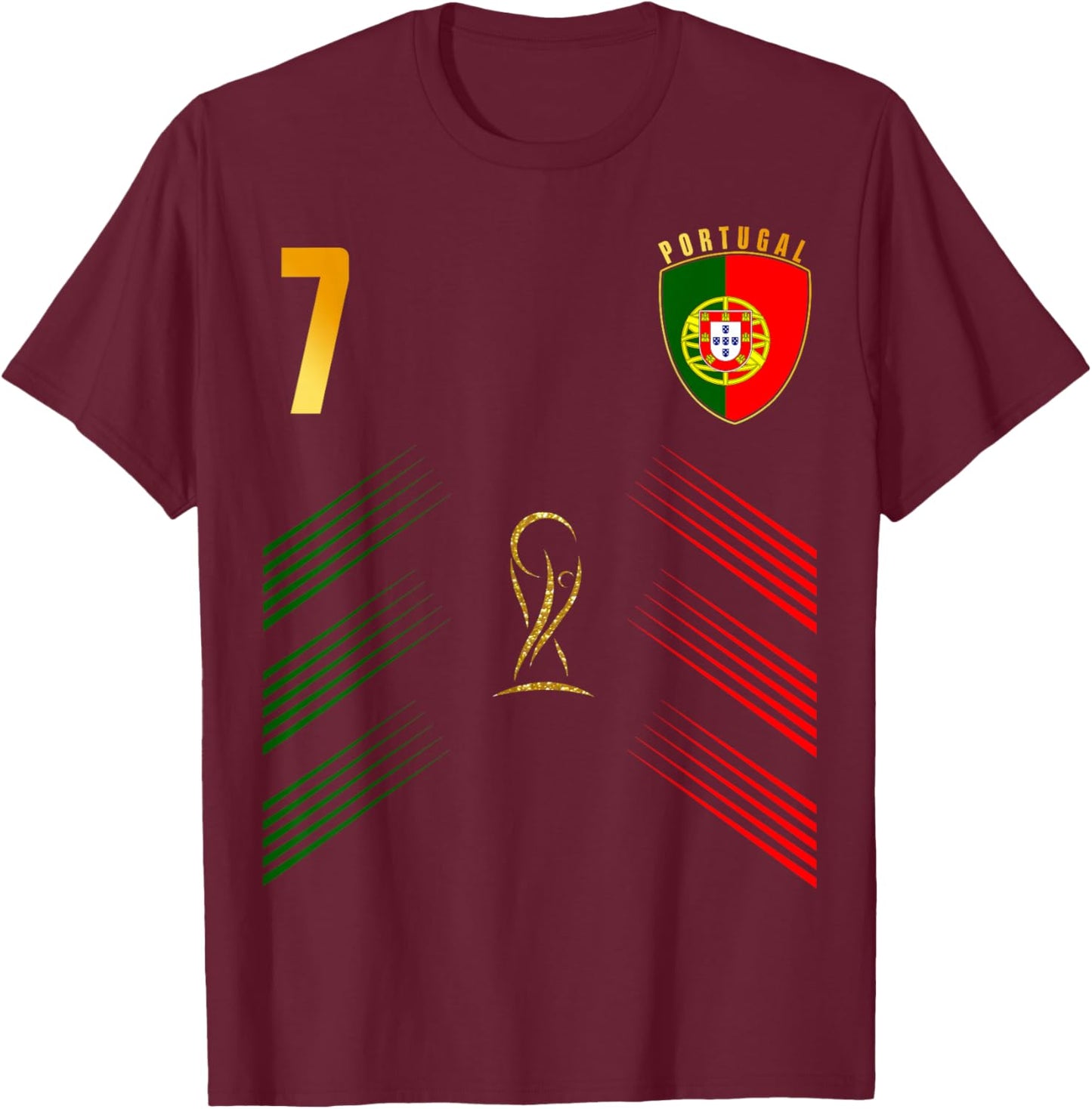 Portugal Flag Portugese Pride Lovers Retro T-Shirt - T-Shirt | Maroon