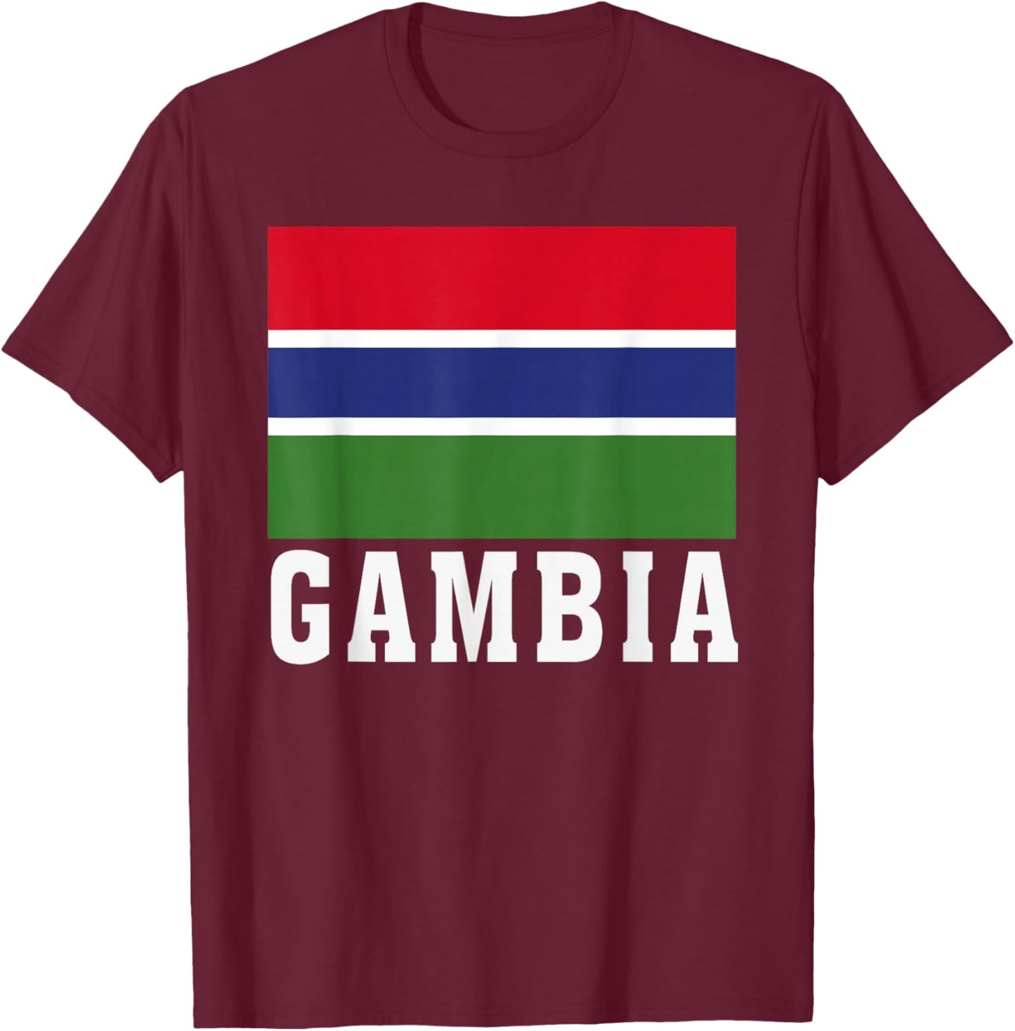 Gambia Flag Patriotic National Roots Souvenir T-Shirt - T-Shirt | Maroon