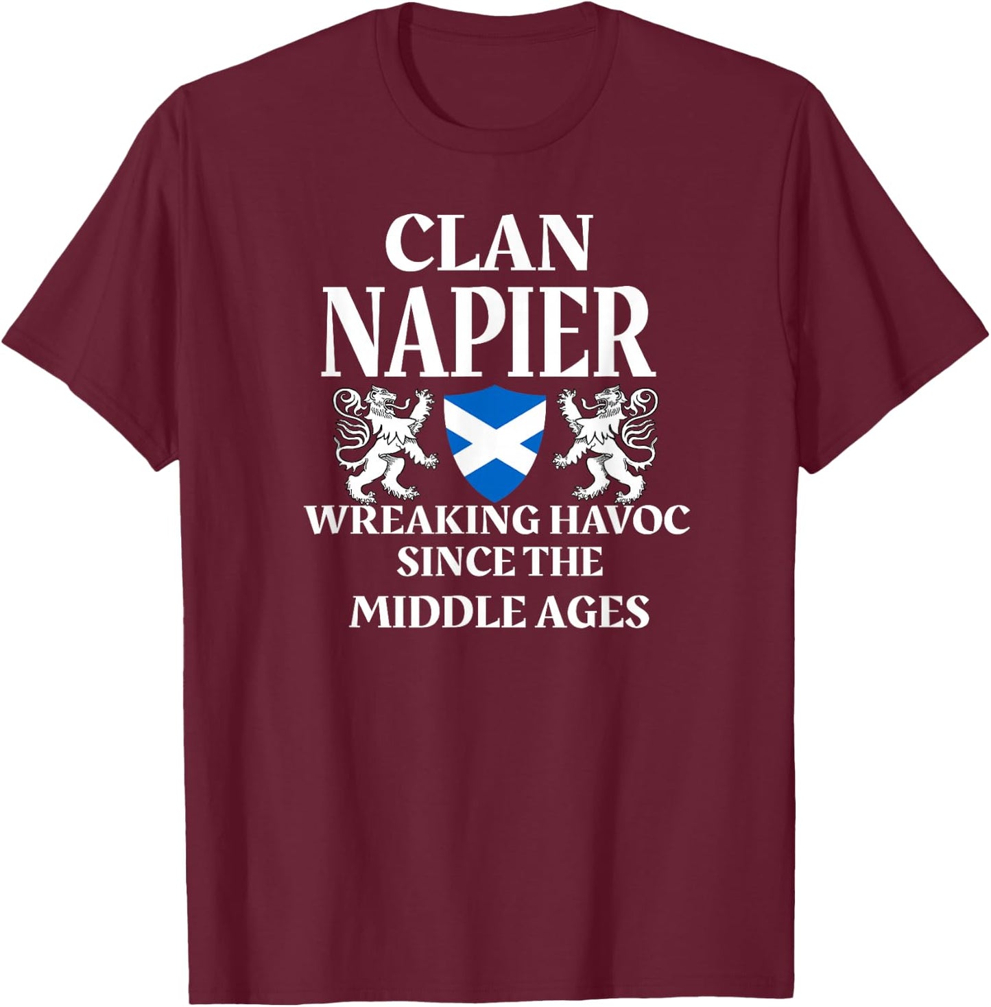 Napier Scottish Family Clan Scotland Name T-Shirt - T-Shirt | Maroon