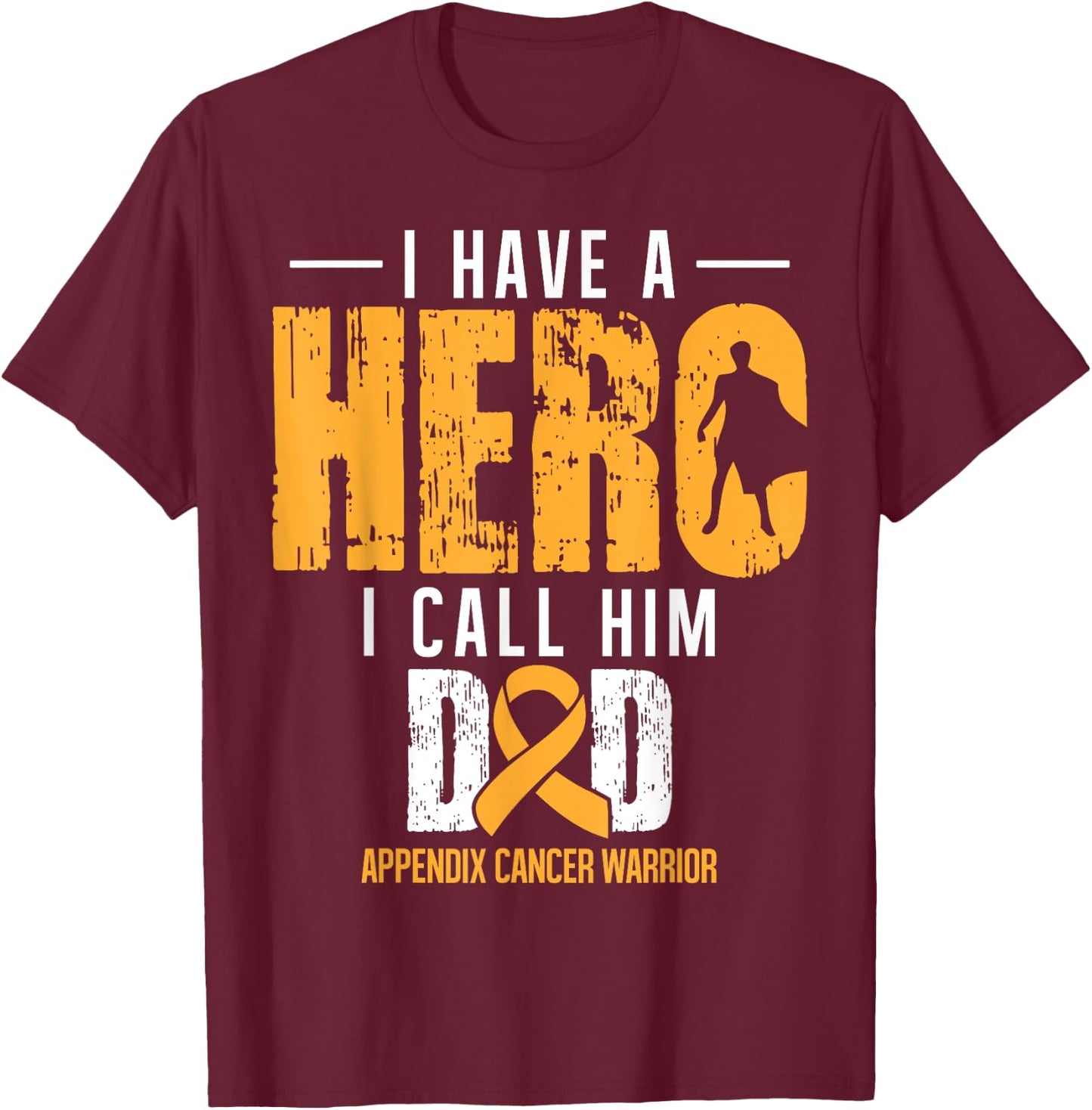 Appendix Cancer Awareness Ribbon T Shirts T-Shirt - T-Shirt | Maroon