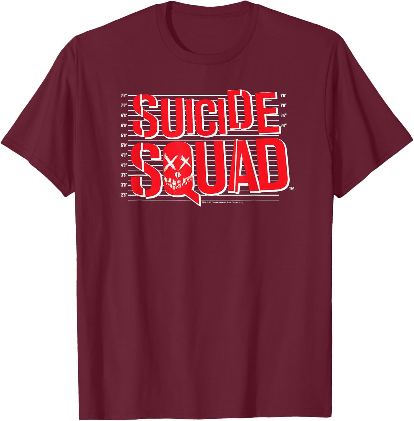 Suicide Squad Lineup Logo T-Shirt - T-Shirt | Maroon