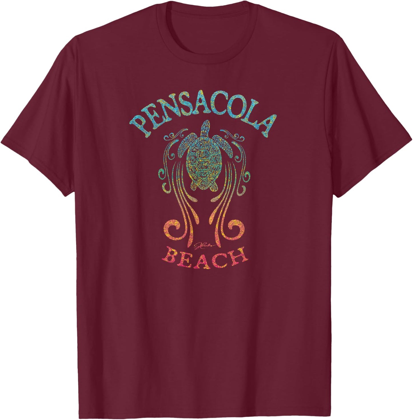 JCombs: Pensacola Beach, FL, Sea Turtle in the Slipstream Women Girls Kids T-Shirt - T-Shirt | Maroon