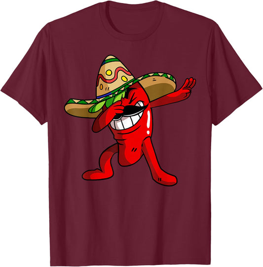Dabbing Chili Pepper Shirt, Chili Today Hot Tamale T-Shirt - T-Shirt | Maroon