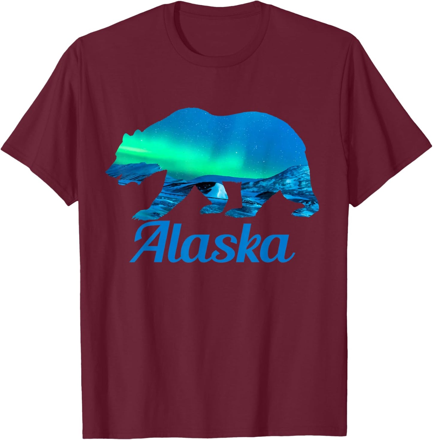 Alaska Grizzly Polar Bear Arctic Nature Winter T-Shirt - T-Shirt | Maroon