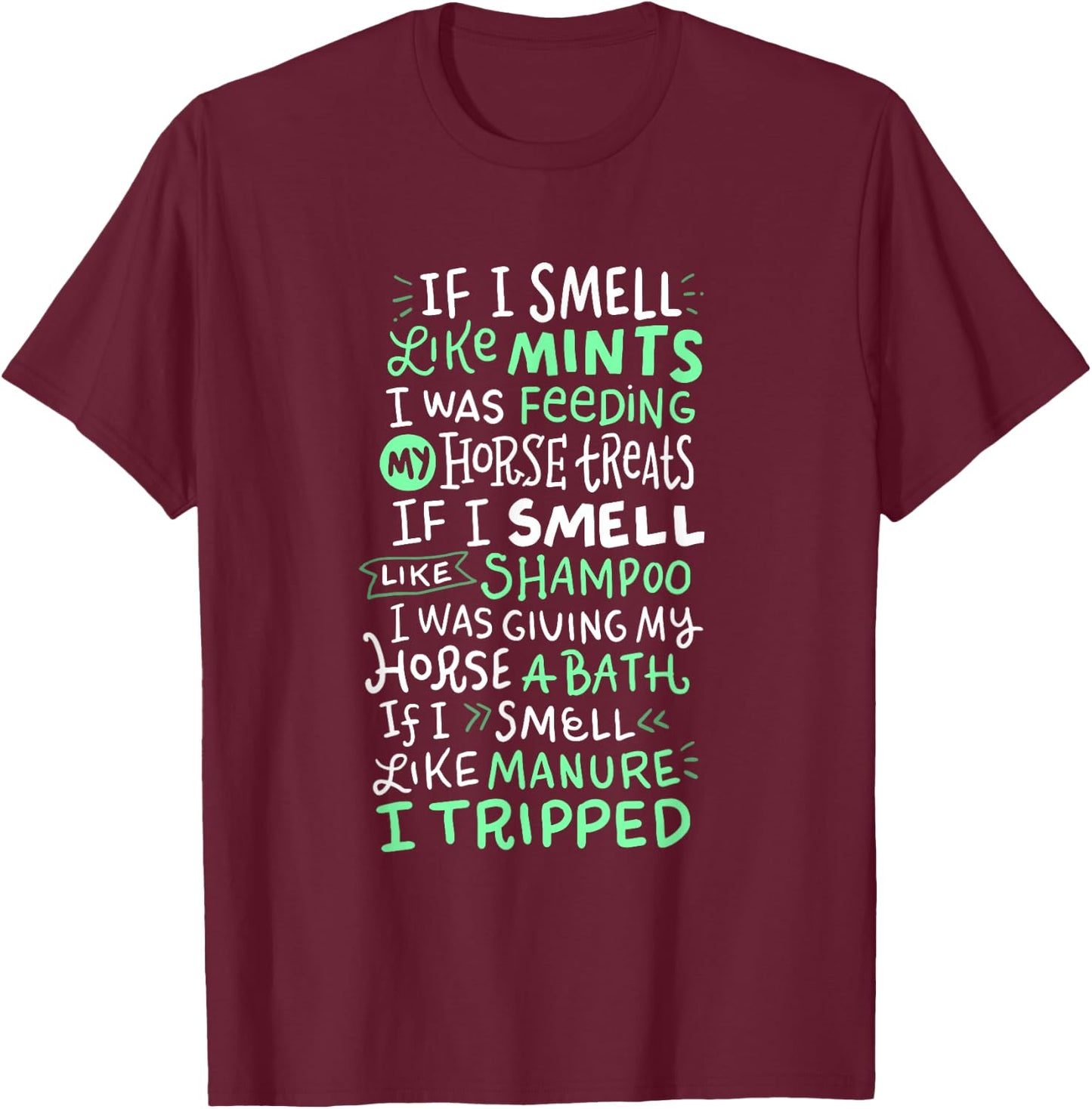 Funny Horse Gifts, Horse Lover Ladies Equestrian T-Shirt - T-Shirt | Maroon