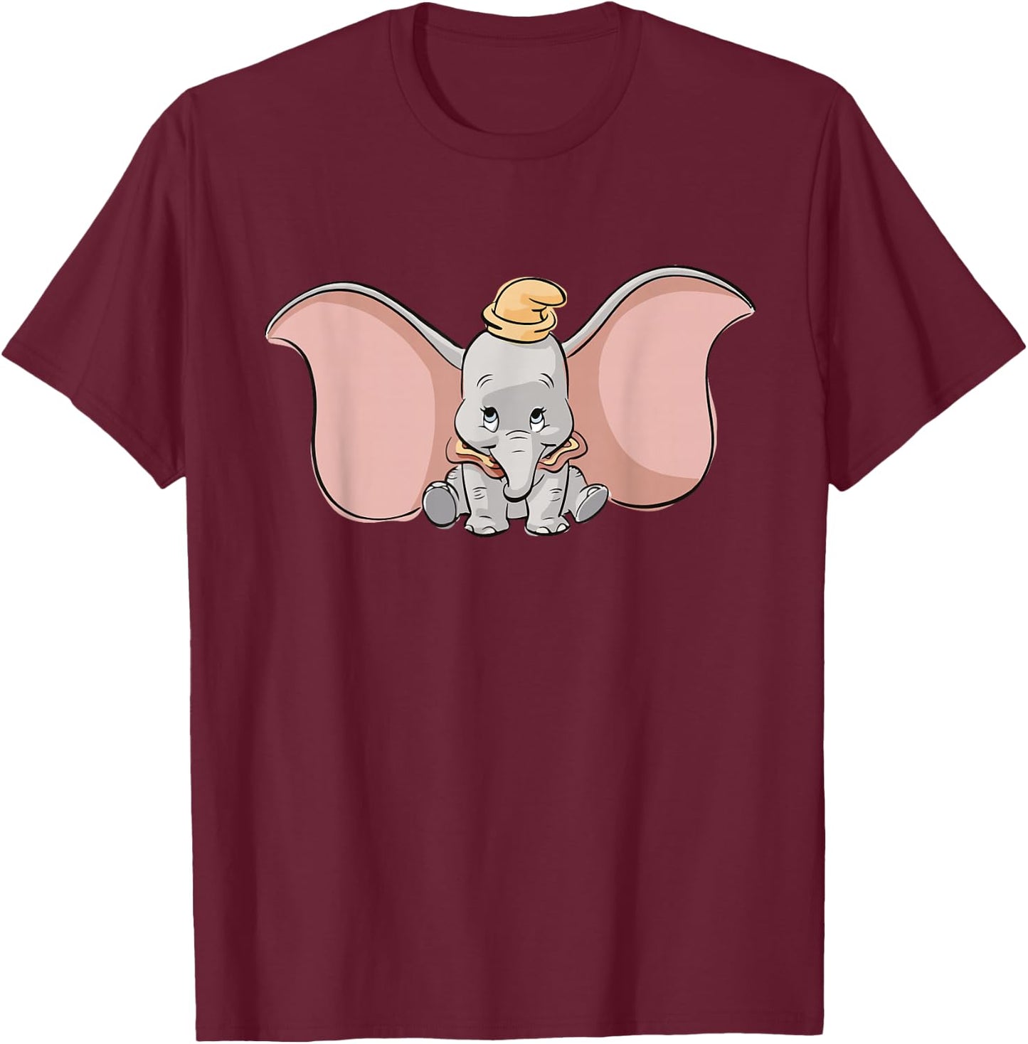 Disney Classic Dumbo Cute Baby Elephant T-Shirt - T-Shirt | Maroon