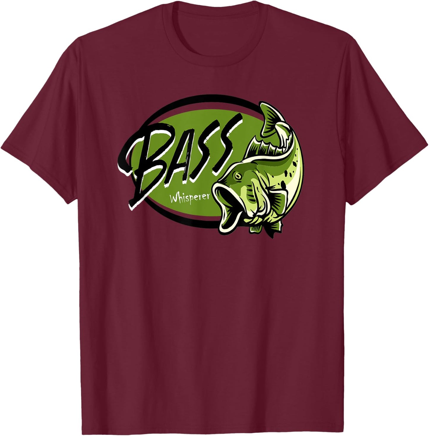 Bass Fisherman Fishing for bass Bass Whisperer T-Shirt - T-Shirt | Maroon