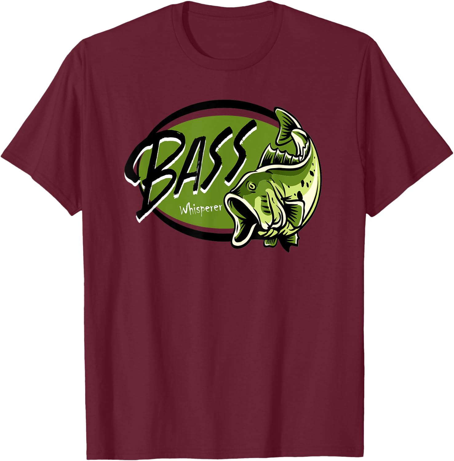 Bass Fisherman Fishing for bass Bass Whisperer T-Shirt - T-Shirt | Maroon